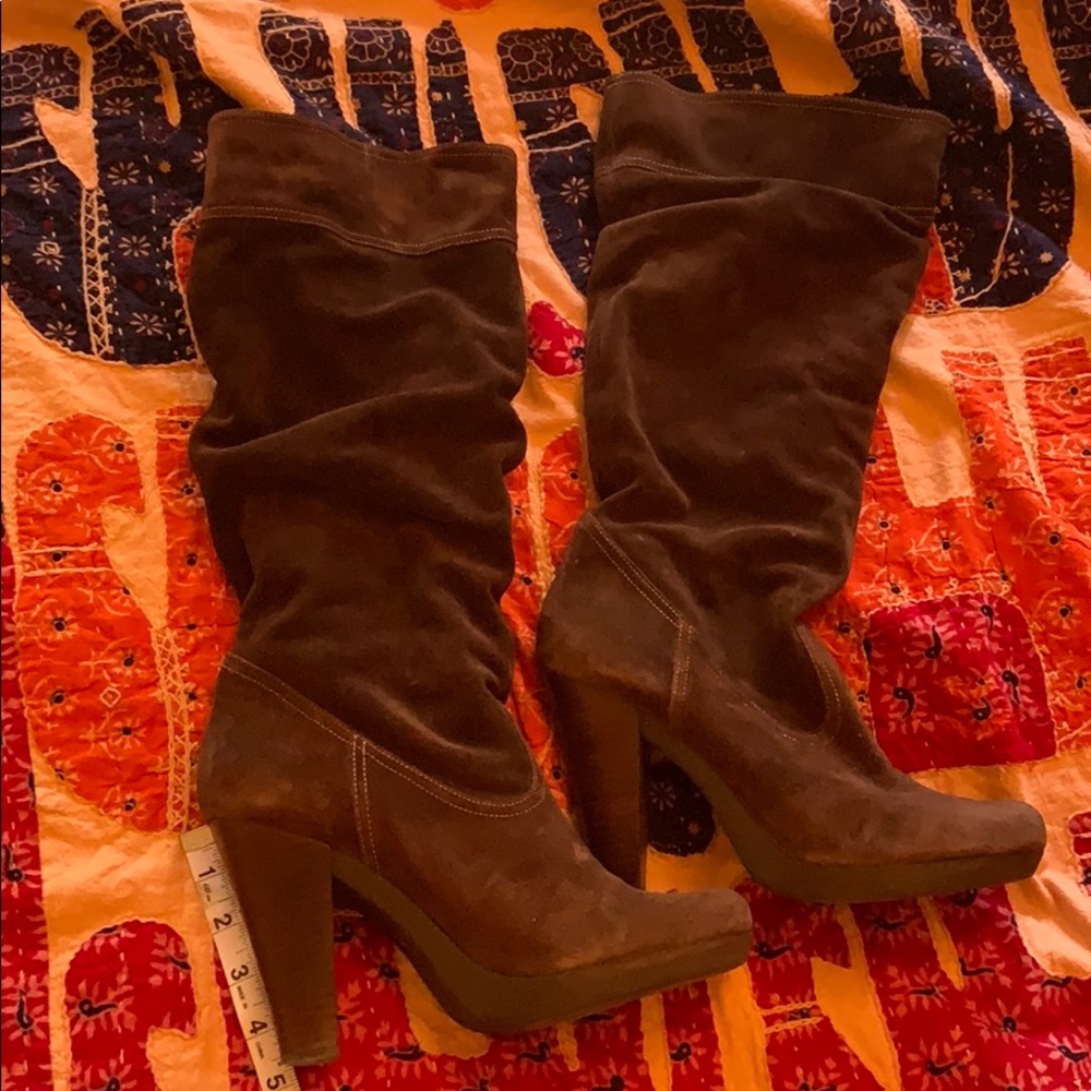 Brown suede Michael Kors high heel boots